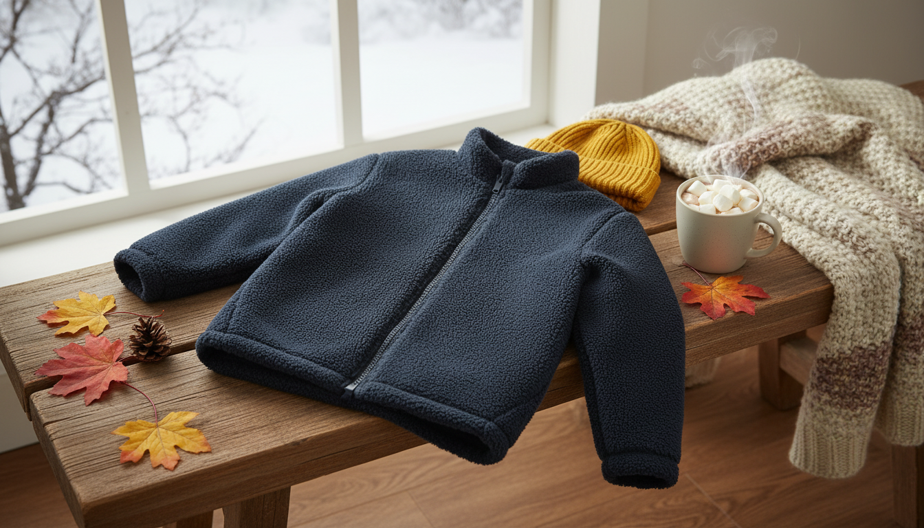 Deep Blue Fleece-Lined Boys Coat: Warm Autumn to Winter