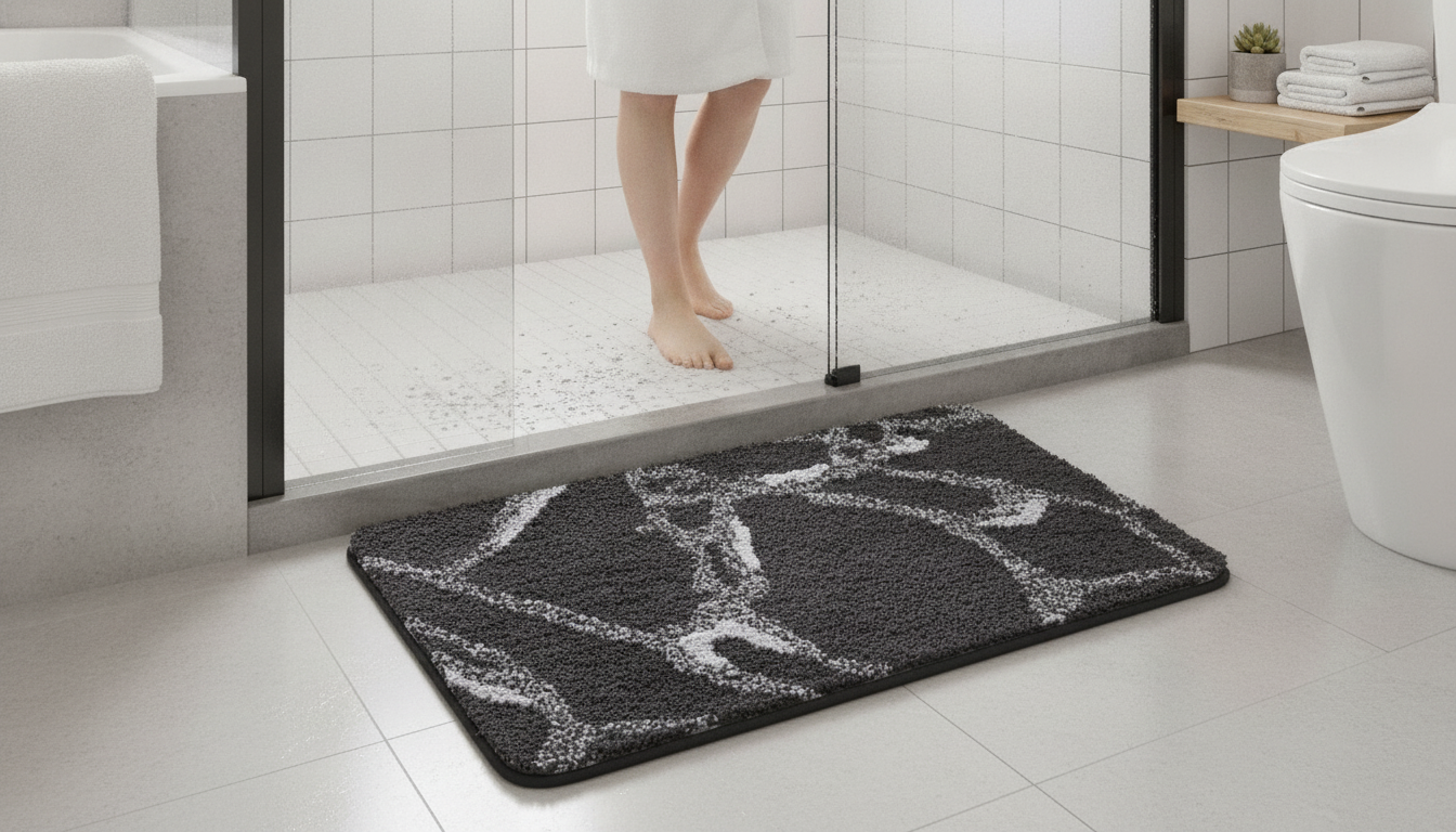 Quick-Dry Microfiber Non-Slip Bath Mat for Safer Steps