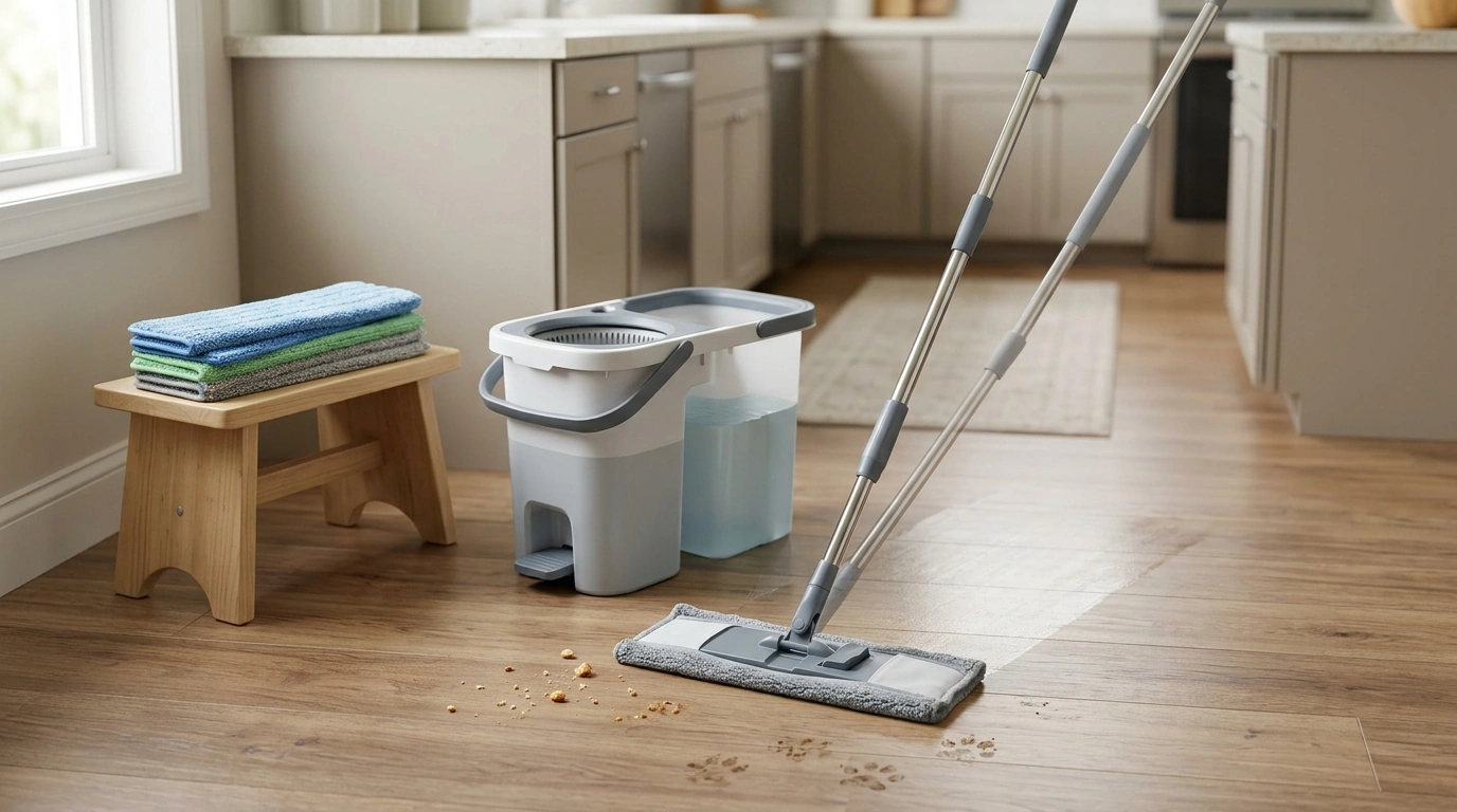 5-Pack Reusable Microfiber Mop Pads for Rinse & Wring