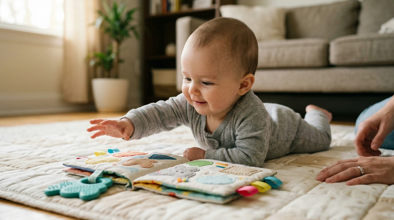 Cloth Baby Book with Teether for Sensory Learning