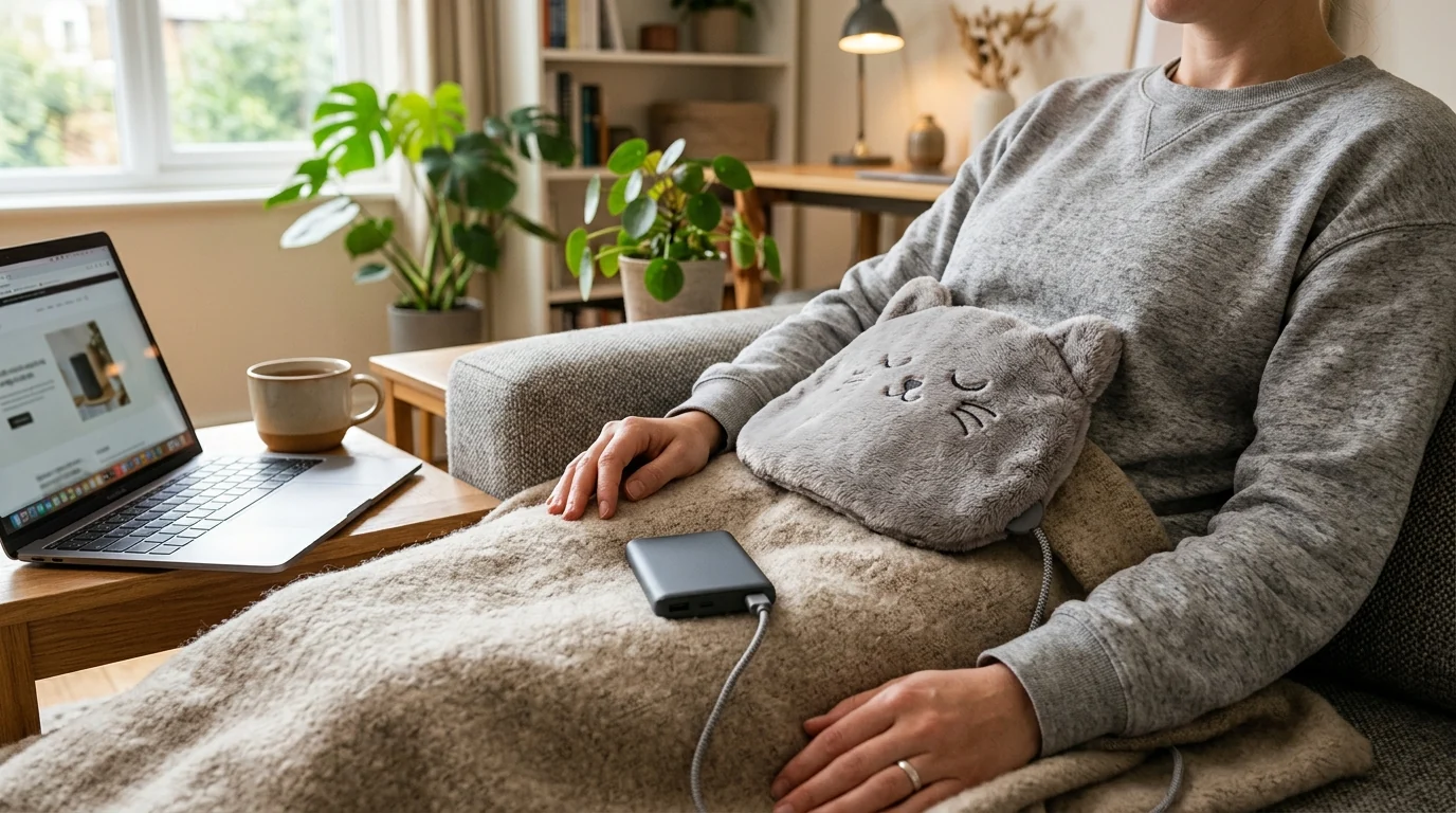 Cute Cat USB Heating Pad: Portable Relief for Cramps