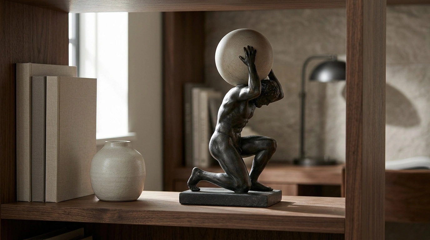 Hercules Holding the Earth: Mythic Desk Decor Accent