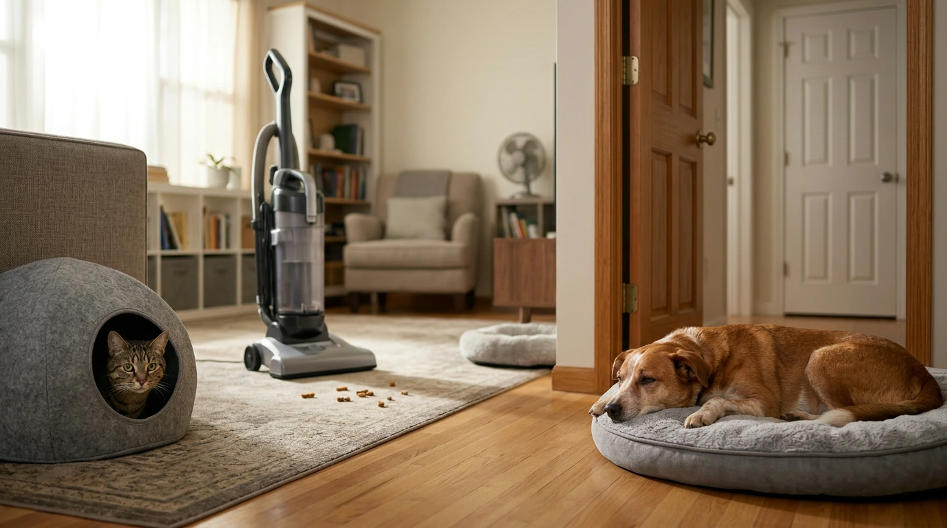 Vacuum Time Without Panic: Calm Dogs & Cats Fast