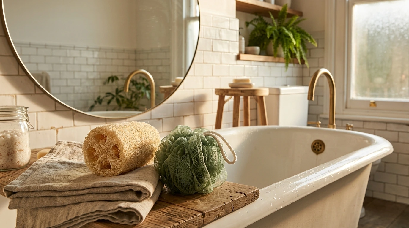 Best Exfoliating Body Sponge: Mesh Pouf vs Loofah