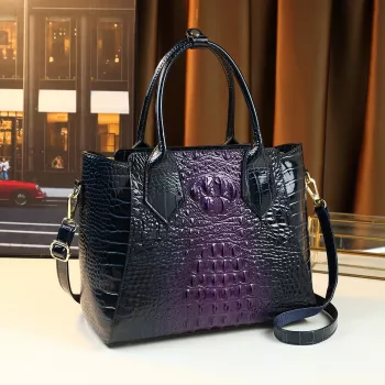 Croc-Embossed Large-Capacity Handbag for Busy Days